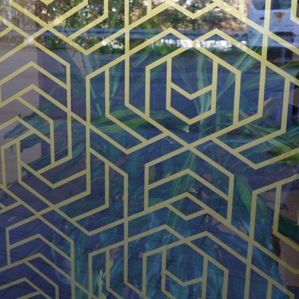 Glasdekorfolie Gold Hexagonal